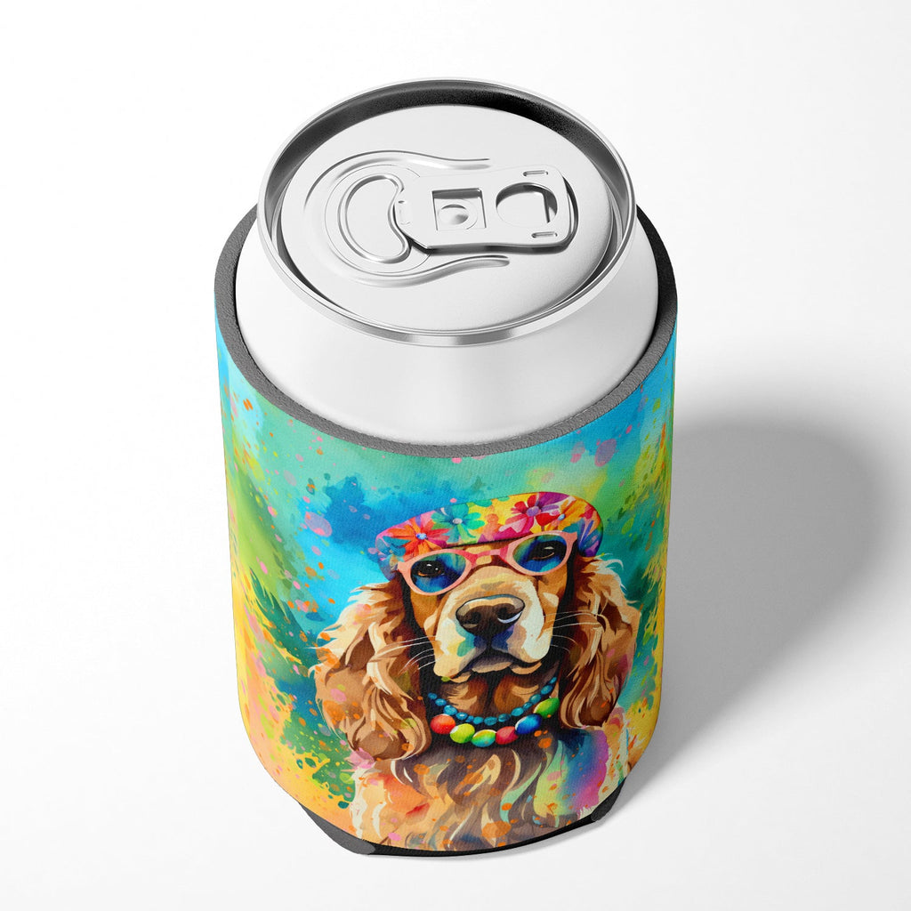 Cocker Spaniel Hippie Dawg Can or Bottle Hugger Cooler Sleeve for Standard 12 oz Cans, Insulated Foam Beer & Soda Can Hugger Reusable