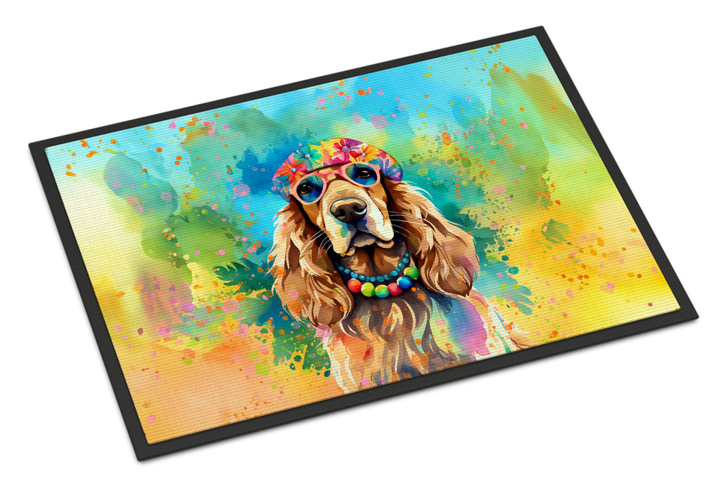 Cocker Spaniel Hippie Dawg Doormat Indoor Outdoor 24H X 36W Front Door Mat Rugs for Entryway, Non Slip Washable Low Pile,