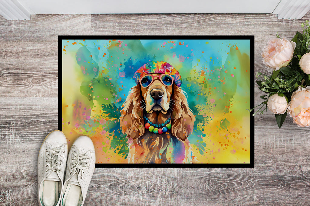 Cocker Spaniel Hippie Dawg Doormat Indoor Outdoor 24H X 36W Front Door Mat Rugs for Entryway, Non Slip Washable Low Pile,