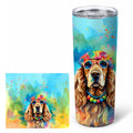 Cocker Spaniel Hippie Dawg Stainless Steel Skinny Tumbler 20 oz Vacuum Double Walled Reusable Insulated Travel Cup