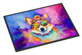 Corgi Hippie Dawg Doormat Indoor Outdoor 18H X 27W Front Door Mat Rugs for Entryway, Non Slip Washable