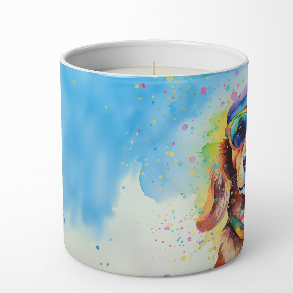 Dachshund Hippie Dawg Decorative Soy Candle Nature Soy Wax Essential Oil Home Decor Ideal for Bedroom Kitchen Bath Office Gift, 10 oz