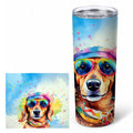 Dachshund Hippie Dawg Stainless Steel Skinny Tumbler 20 oz Vacuum Double Walled Reusable Insulated Travel Cup