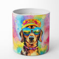 Dachshund Hippie Dawg Decorative Soy Candle Nature Soy Wax Essential Oil Home Decor Ideal for Bedroom Kitchen Bath Office Gift, 10 oz