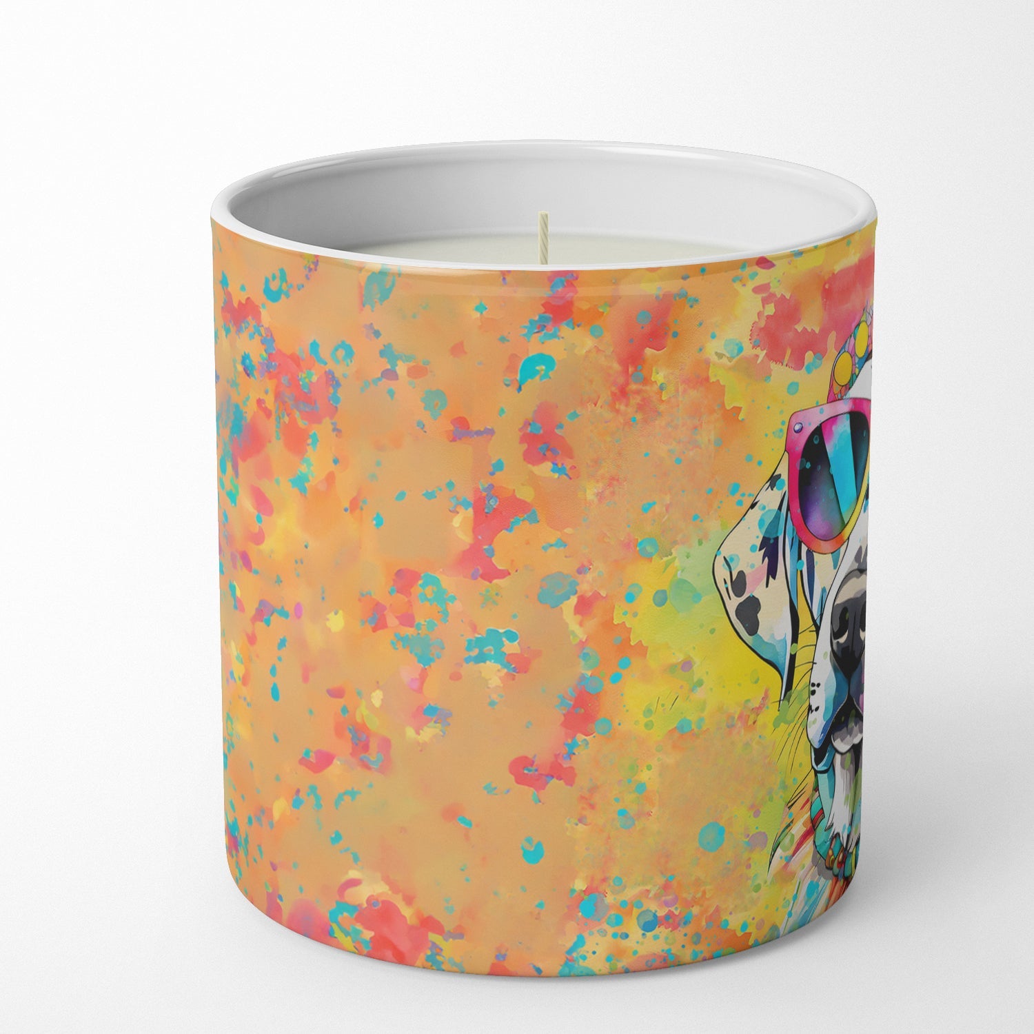 Dalmatian Hippie Dawg Decorative Soy Candle Nature Soy Wax Essential Oil Home Decor Ideal for Bedroom Kitchen Bath Office Gift, 10 oz