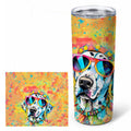 Dalmatian Hippie Dawg Stainless Steel Skinny Tumbler 20 oz Vacuum Double Walled Reusable Insulated Travel Cup