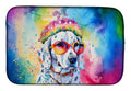 Dalmatian Hippie Dawg Dish Drying Mat Absorbent Dish Drying Mat Pad for Kitchen Counter Dish Drainer Mat for Countertop, 14 x 21", Multicolor