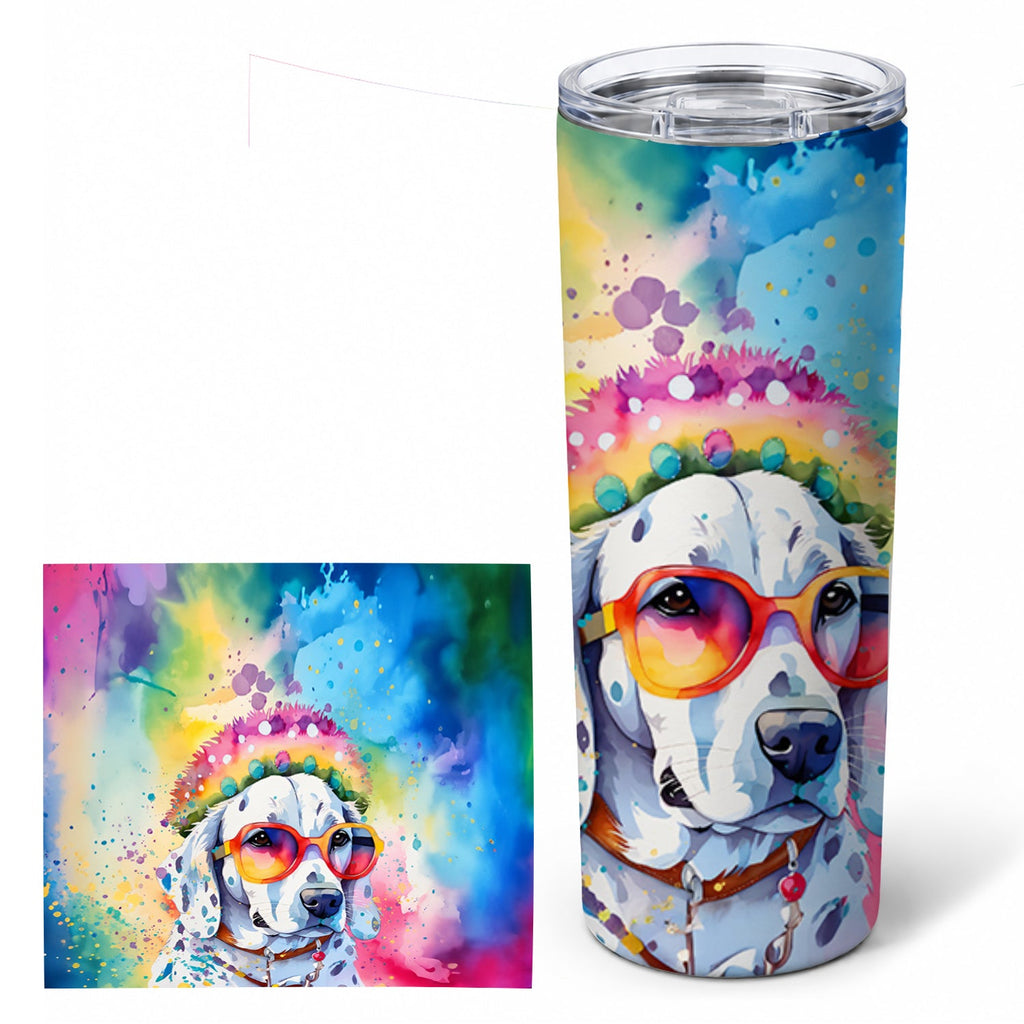 Dalmatian Hippie Dawg Stainless Steel Skinny Tumbler 20 oz Vacuum Double Walled Reusable Insulated Travel Cup
