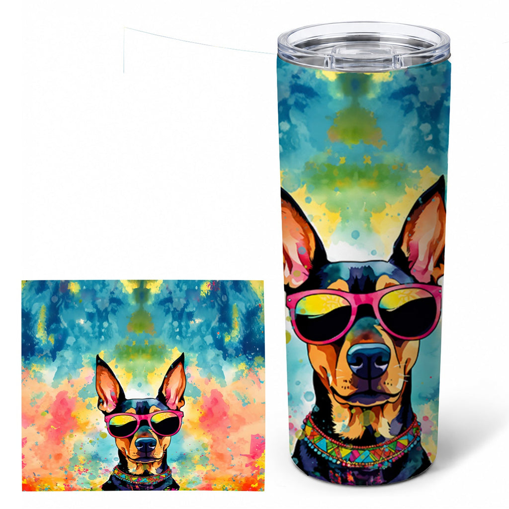 Doberman Pinscher Hippie Dawg Stainless Steel Skinny Tumbler 20 oz Vacuum Double Walled Reusable Insulated Travel Cup