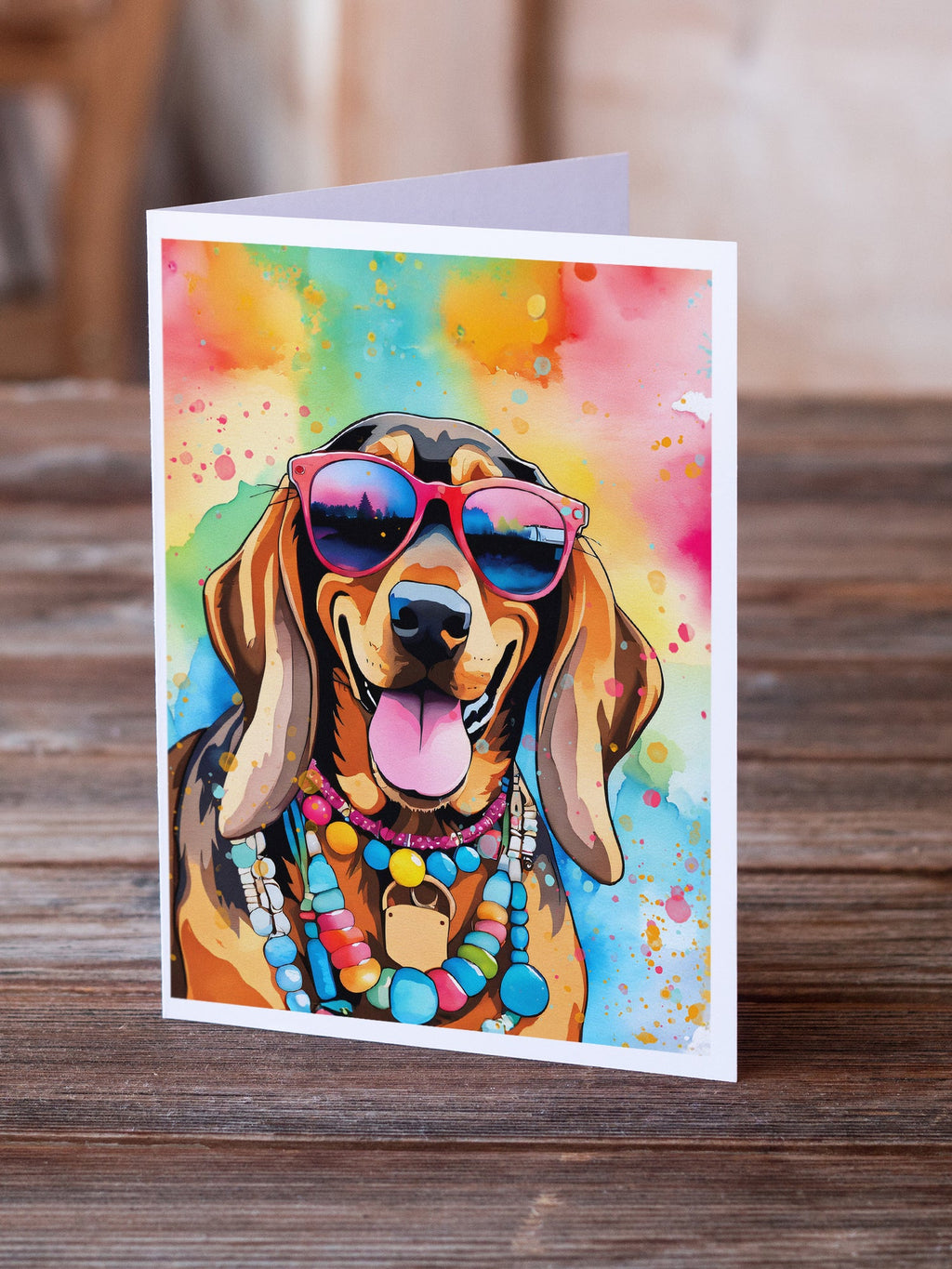 Doberman Pinscher Hippie Dawg Greeting Cards Pack of 8 Blank Cards with Envelopes Whimsical A7 Size 5x7