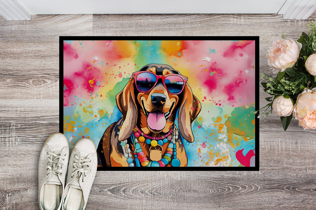Doberman Pinscher Hippie Dawg Doormat Indoor Outdoor 24H X 36W Front Door Mat Rugs for Entryway, Non Slip Washable Low Pile,