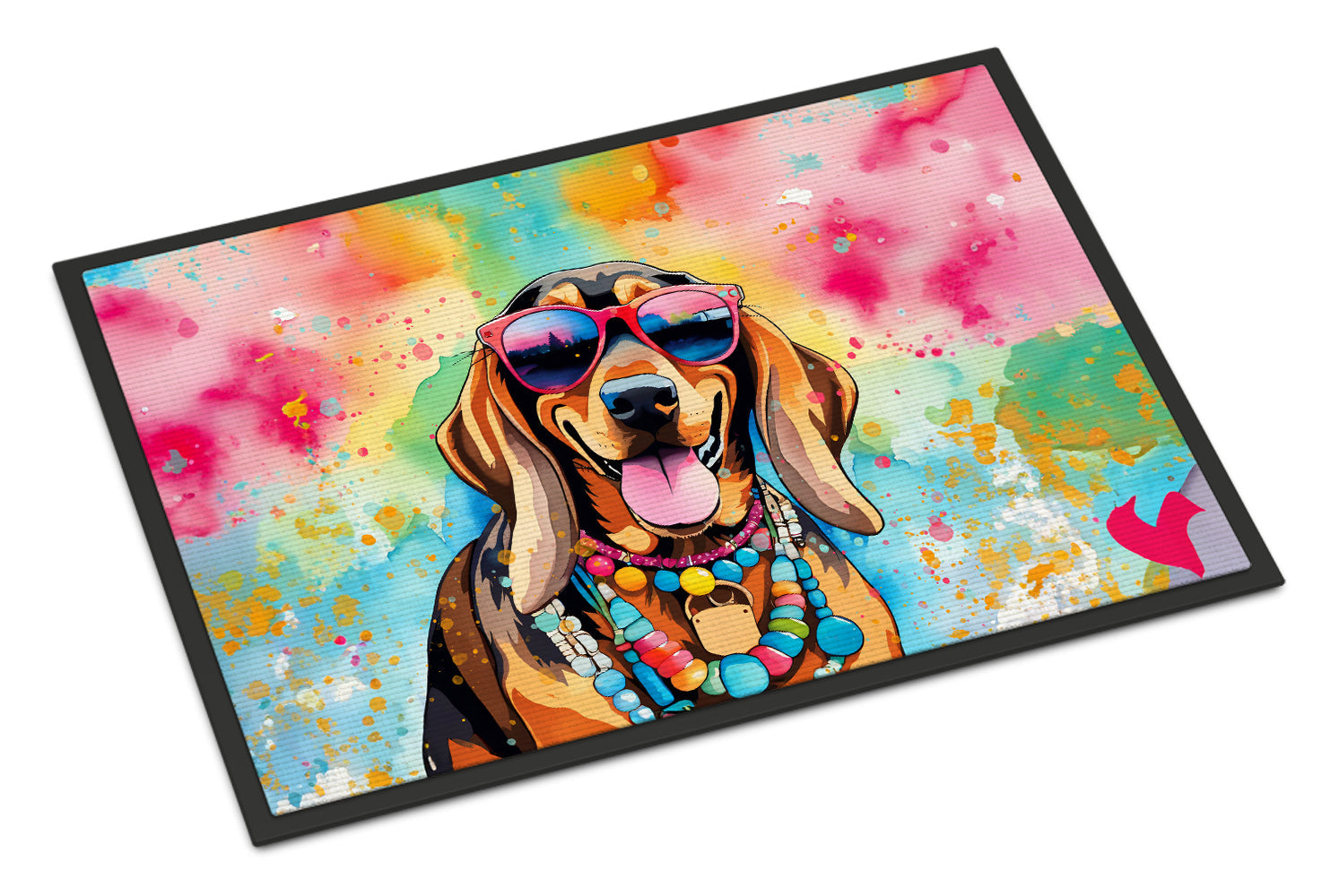 Doberman Pinscher Hippie Dawg Doormat Indoor Outdoor 18H X 27W Front Door Mat Rugs for Entryway, Non Slip Washable