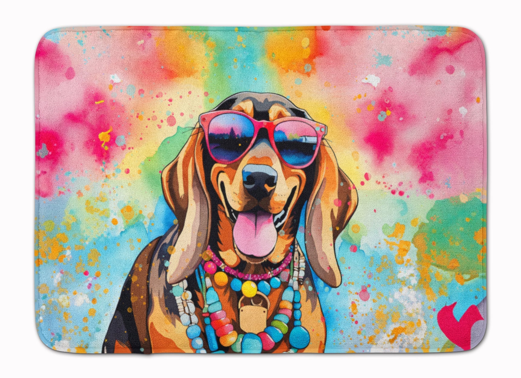 Doberman Pinscher Hippie Dawg Memory Foam Kitchen Mat Machine Washable Anti-Fatigue Cushion Comfort Bath or Kitchen Rug