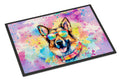 German Shepherd Hippie Dawg Doormat Indoor Outdoor 24H X 36W Front Door Mat Rugs for Entryway, Non Slip Washable Low Pile,