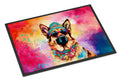 German Shepherd Hippie Dawg Doormat Indoor Outdoor 18H X 27W Front Door Mat Rugs for Entryway, Non Slip Washable