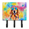 Golden Retriever Hippie Dawg Leash or Key Holder Wall Hooks, Coat Rack Wall Mount, for Hanging Keys, Towels, Aprons, Leashes