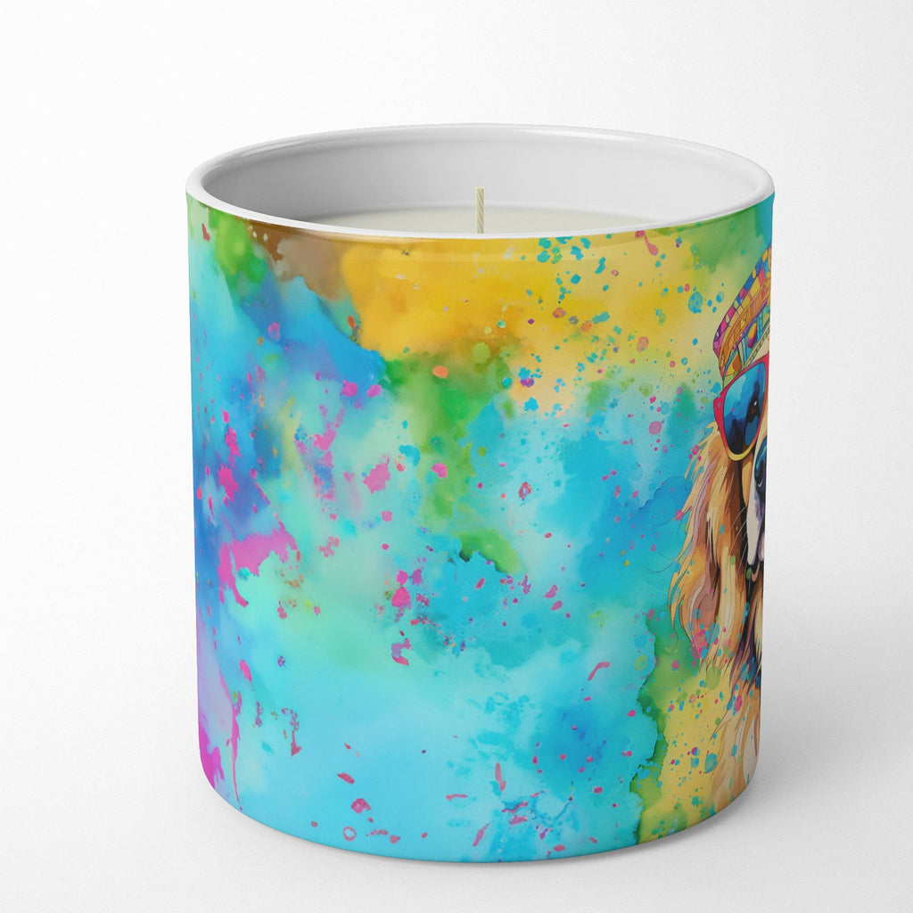 Golden Retriever Hippie Dawg Decorative Soy Candle Nature Soy Wax Essential Oil Home Decor Ideal for Bedroom Kitchen Bath Office Gift, 10 oz