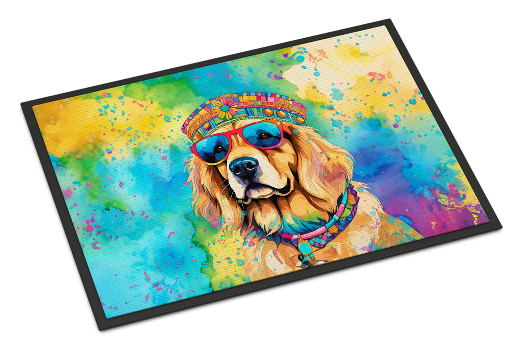 Golden Retriever Hippie Dawg Doormat Indoor Outdoor 18H X 27W Front Door Mat Rugs for Entryway, Non Slip Washable