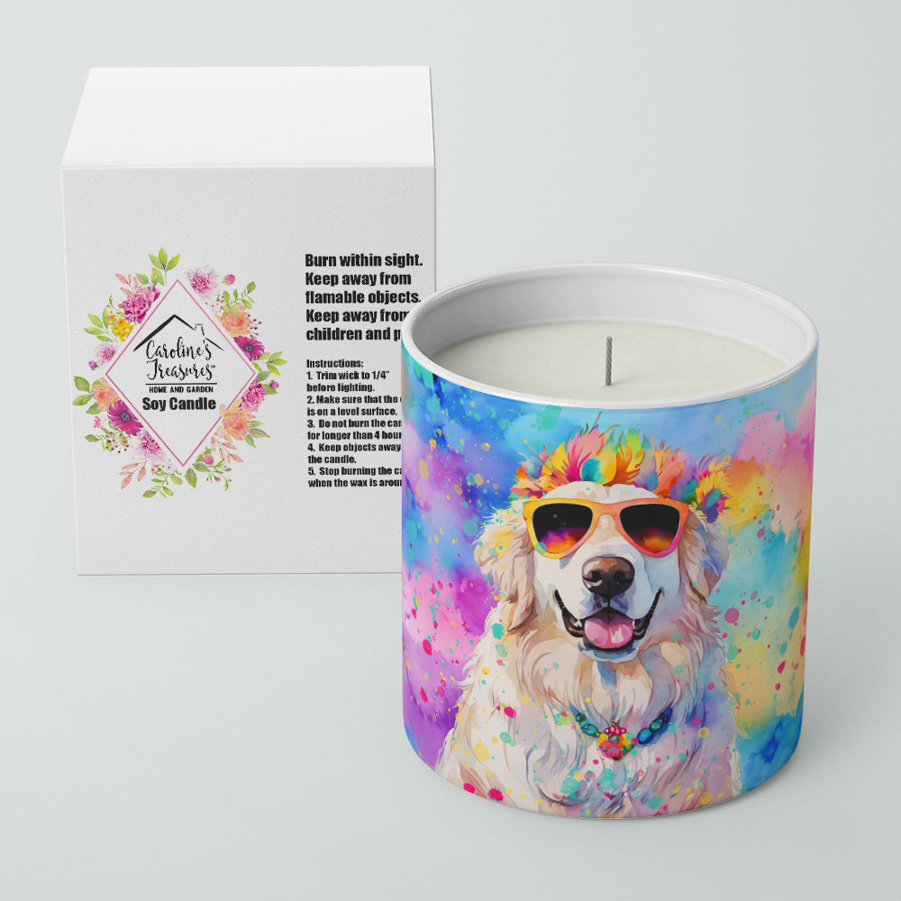 Great Pyrenees Hippie Dawg Decorative Soy Candle Nature Soy Wax Essential Oil Home Decor Ideal for Bedroom Kitchen Bath Office Gift, 10 oz