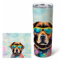 Chocolate Labrador Hippie Dawg Stainless Steel Skinny Tumbler 20 oz Vacuum Double Walled Reusable Insulated Travel Cup