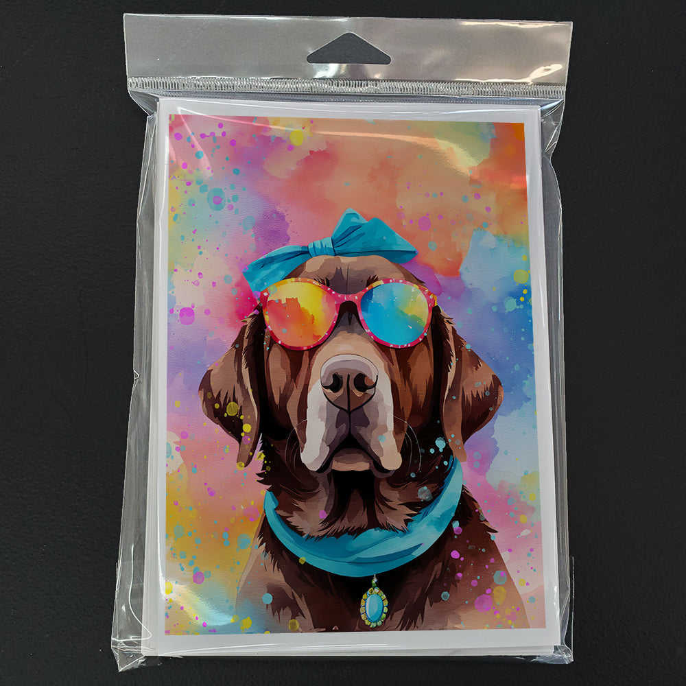 Chocolate Labrador Hippie Dawg Greeting Cards Pack of 8 Blank Cards with Envelopes Whimsical A7 Size 5x7