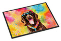 Chocolate Labrador Hippie Dawg Doormat Indoor Outdoor 18H X 27W Front Door Mat Rugs for Entryway, Non Slip Washable