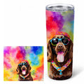 Chocolate Labrador Hippie Dawg Stainless Steel Skinny Tumbler 20 oz Vacuum Double Walled Reusable Insulated Travel Cup