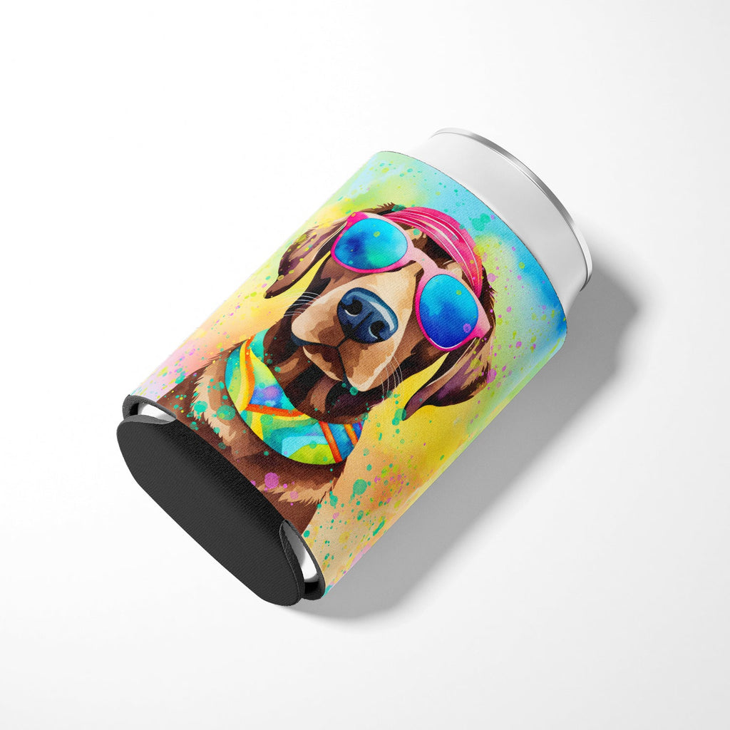 Chocolate Labrador Hippie Dawg Can or Bottle Hugger Cooler Sleeve for Standard 12 oz Cans, Insulated Foam Beer & Soda Can Hugger Reusable