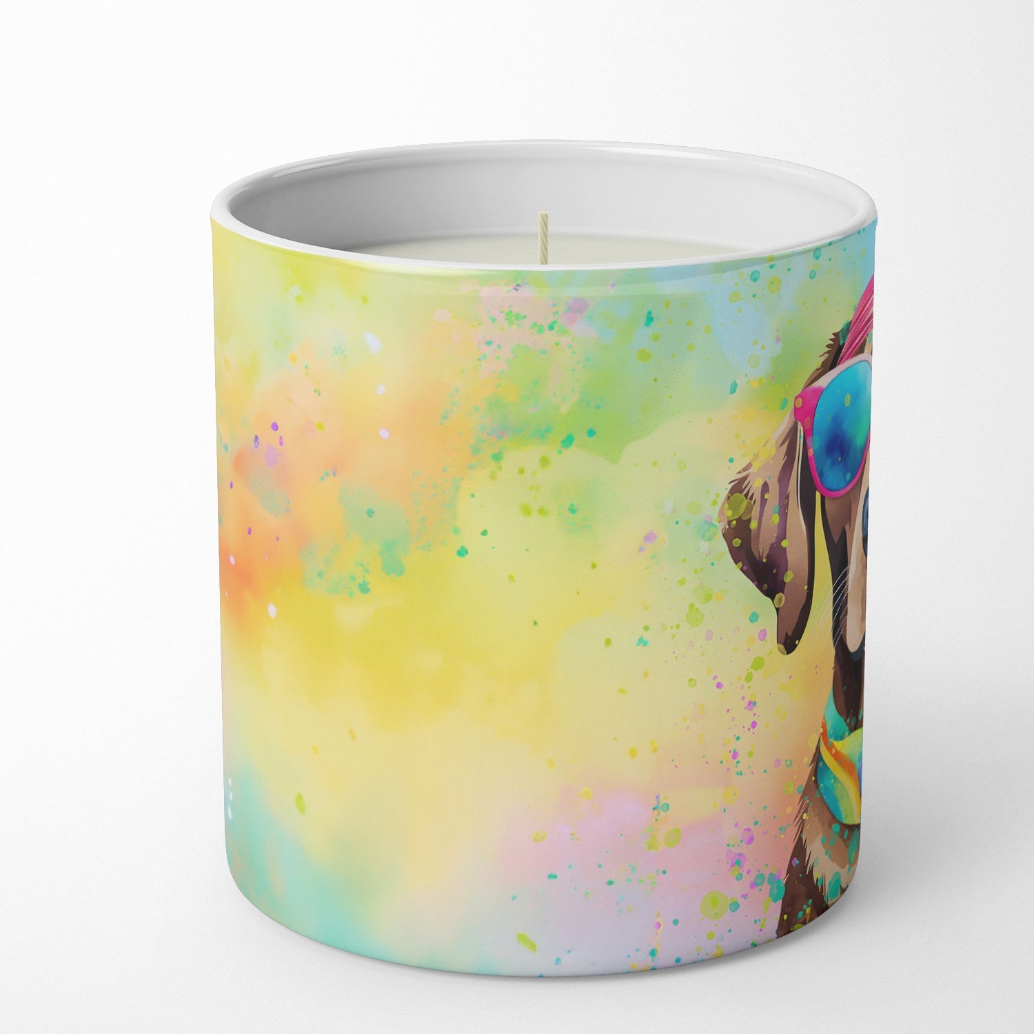 Chocolate Labrador Hippie Dawg Decorative Soy Candle Nature Soy Wax Essential Oil Home Decor Ideal for Bedroom Kitchen Bath Office Gift, 10 oz