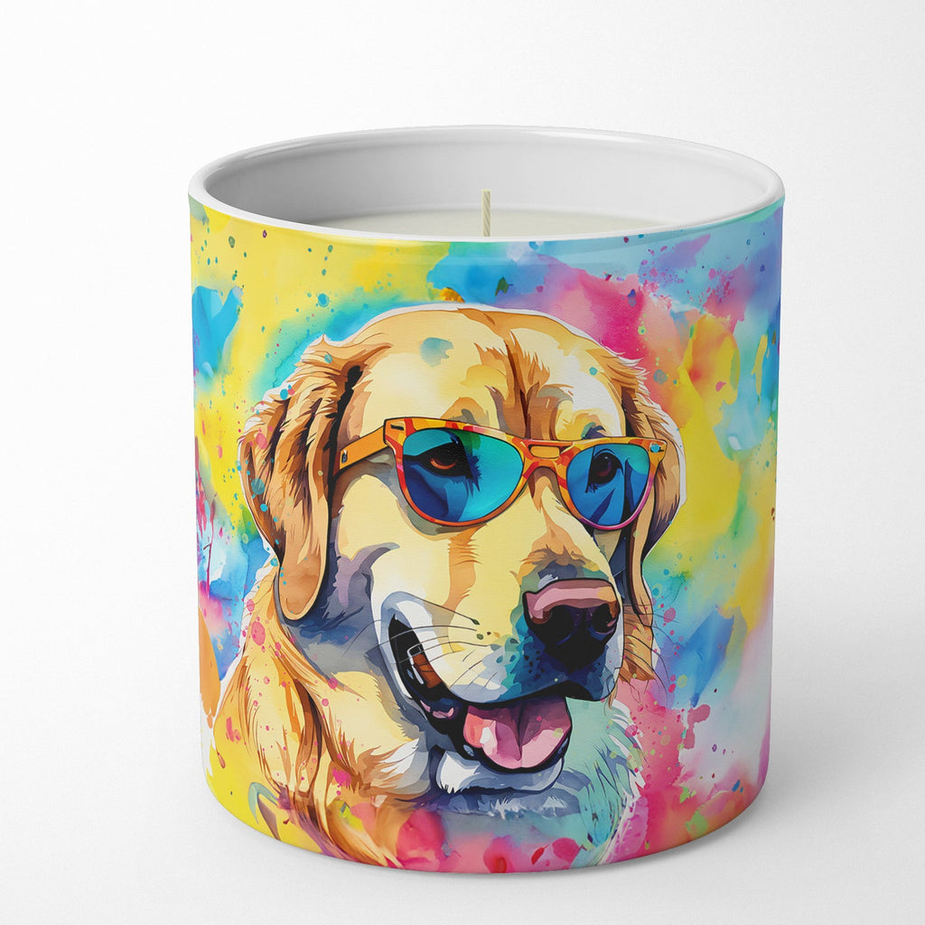 Yellow Labrador Hippie Dawg Decorative Soy Candle Nature Soy Wax Essential Oil Home Decor Ideal for Bedroom Kitchen Bath Office Gift, 10 oz
