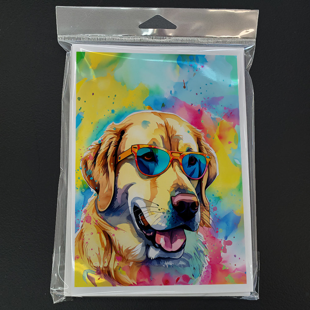 Yellow Labrador Hippie Dawg Greeting Cards Pack of 8 Blank Cards with Envelopes Whimsical A7 Size 5x7