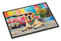 Yellow Labrador Hippie Dawg Doormat Indoor Outdoor 18H X 27W Front Door Mat Rugs for Entryway, Non Slip Washable