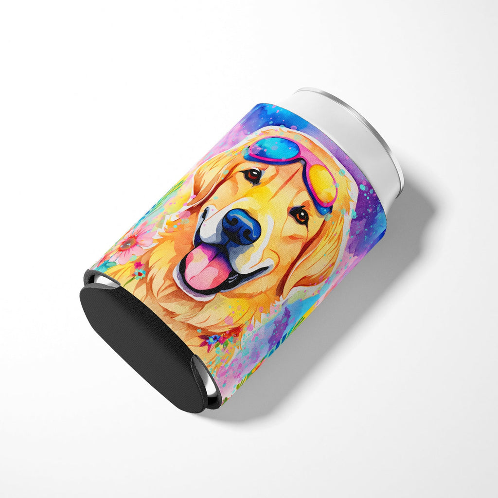 Yellow Labrador Hippie Dawg Can or Bottle Hugger Cooler Sleeve for Standard 12 oz Cans, Insulated Foam Beer & Soda Can Hugger Reusable