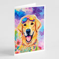 Yellow Labrador Hippie Dawg Greeting Cards Pack of 8 Blank Cards with Envelopes Whimsical A7 Size 5x7