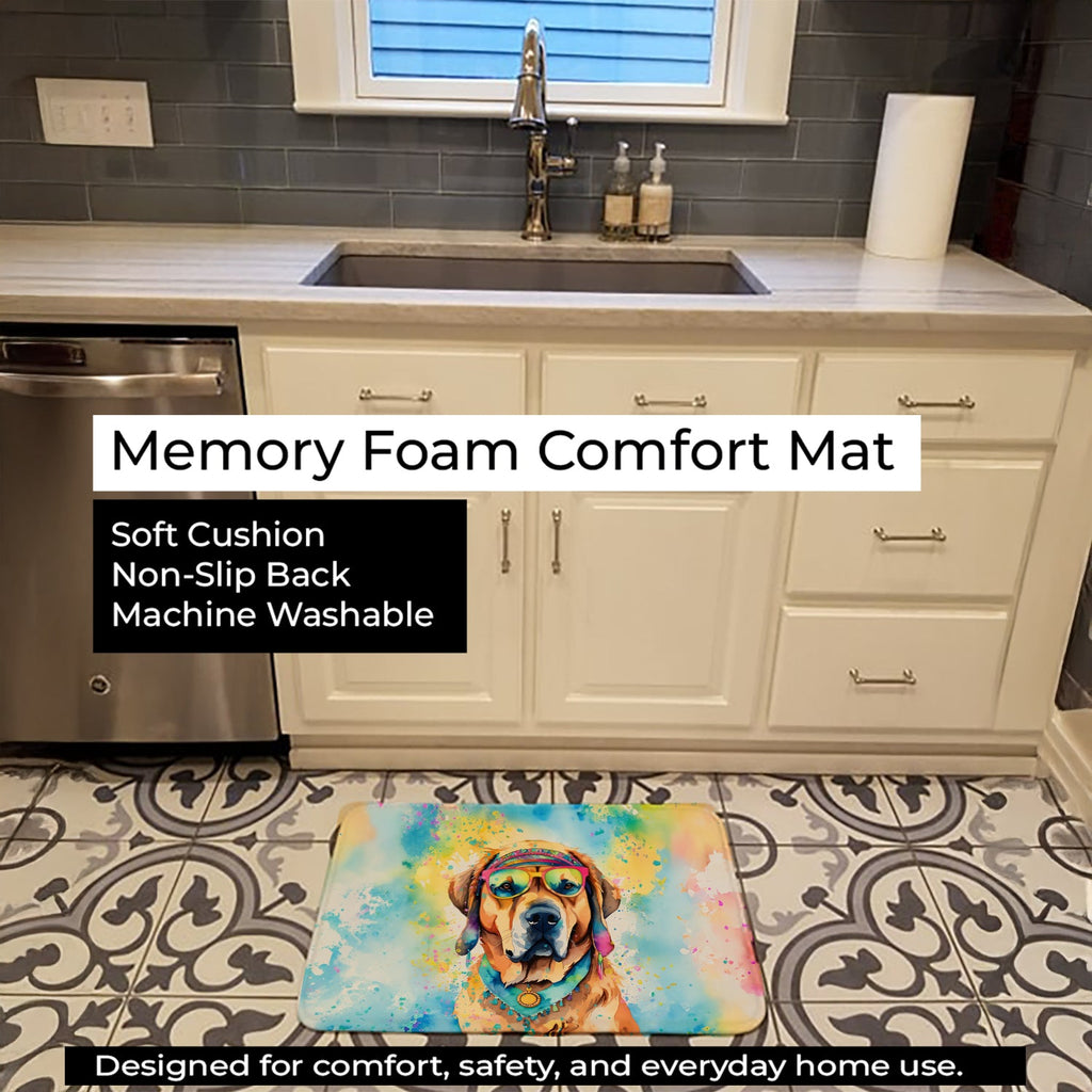 Mastiff Hippie Dawg Memory Foam Kitchen Mat Machine Washable Anti-Fatigue Cushion Comfort Bath or Kitchen Rug