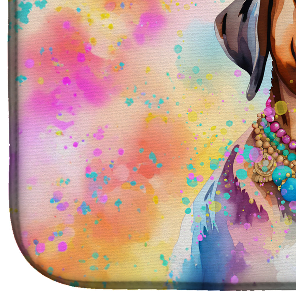 Mastiff Hippie Dawg Dish Drying Mat Absorbent Dish Drying Mat Pad for Kitchen Counter Dish Drainer Mat for Countertop, 14 x 21", Multicolor