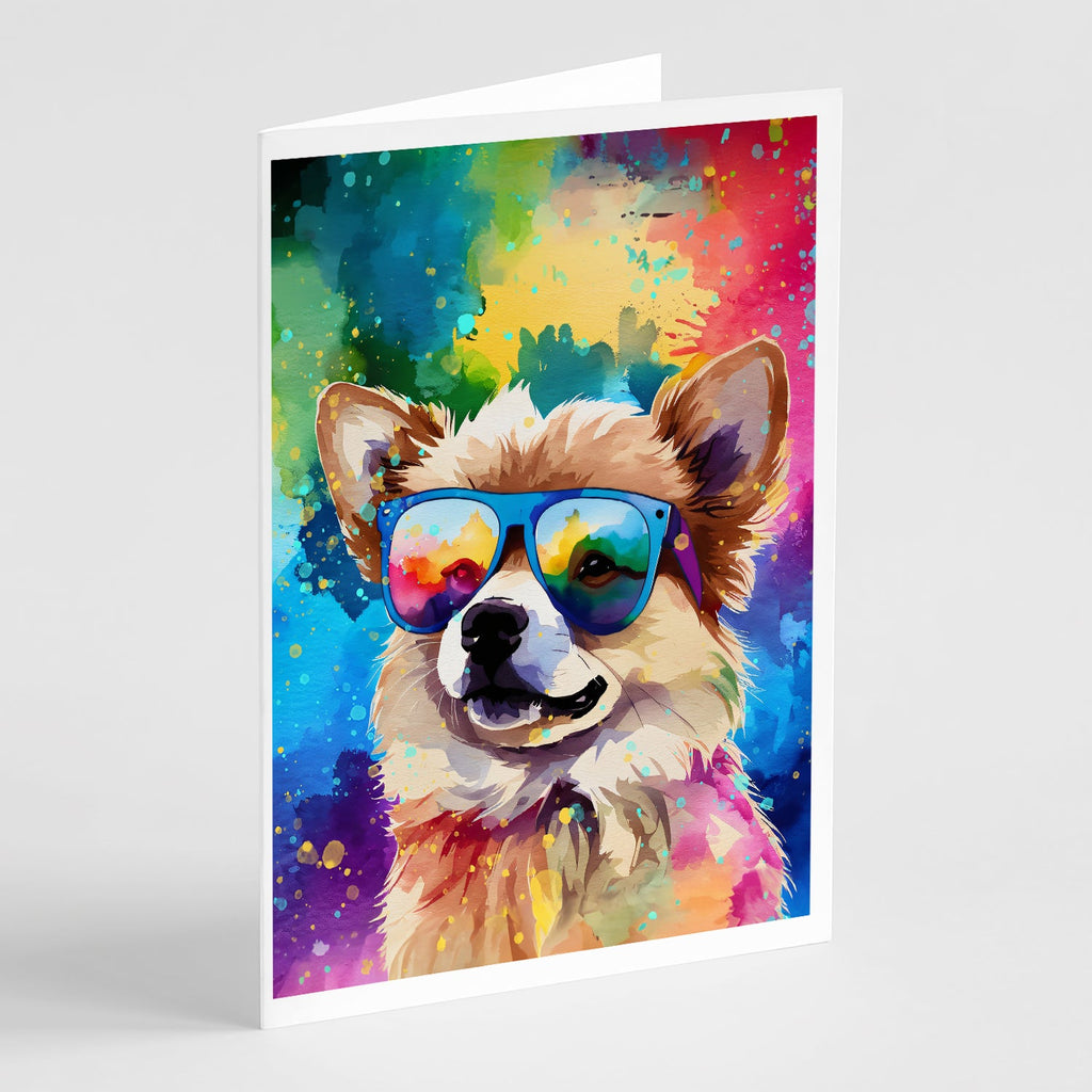Pomeranian Hippie Dawg Greeting Cards Pack of 8 Blank Cards with Envelopes Whimsical A7 Size 5x7