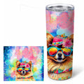 Pomeranian Hippie Dawg Stainless Steel Skinny Tumbler 20 oz Vacuum Double Walled Reusable Insulated Travel Cup