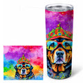Rottweiler Hippie Dawg Stainless Steel Skinny Tumbler 20 oz Vacuum Double Walled Reusable Insulated Travel Cup