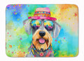 Schnauzer Hippie Dawg Memory Foam Kitchen Mat Machine Washable Anti-Fatigue Cushion Comfort Bath or Kitchen Rug