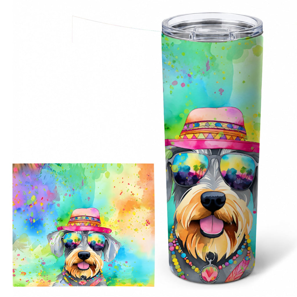 Schnauzer Hippie Dawg Stainless Steel Skinny Tumbler 20 oz Vacuum Double Walled Reusable Insulated Travel Cup