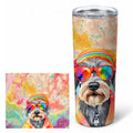 Schnauzer Hippie Dawg Stainless Steel Skinny Tumbler 20 oz Vacuum Double Walled Reusable Insulated Travel Cup