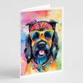 Scottish Terrier Hippie Dawg Greeting Cards Pack of 8 Blank Cards with Envelopes Whimsical A7 Size 5x7