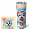 Westie Hippie Dawg Stainless Steel Skinny Tumbler 20 oz Vacuum Double Walled Reusable Insulated Travel Cup