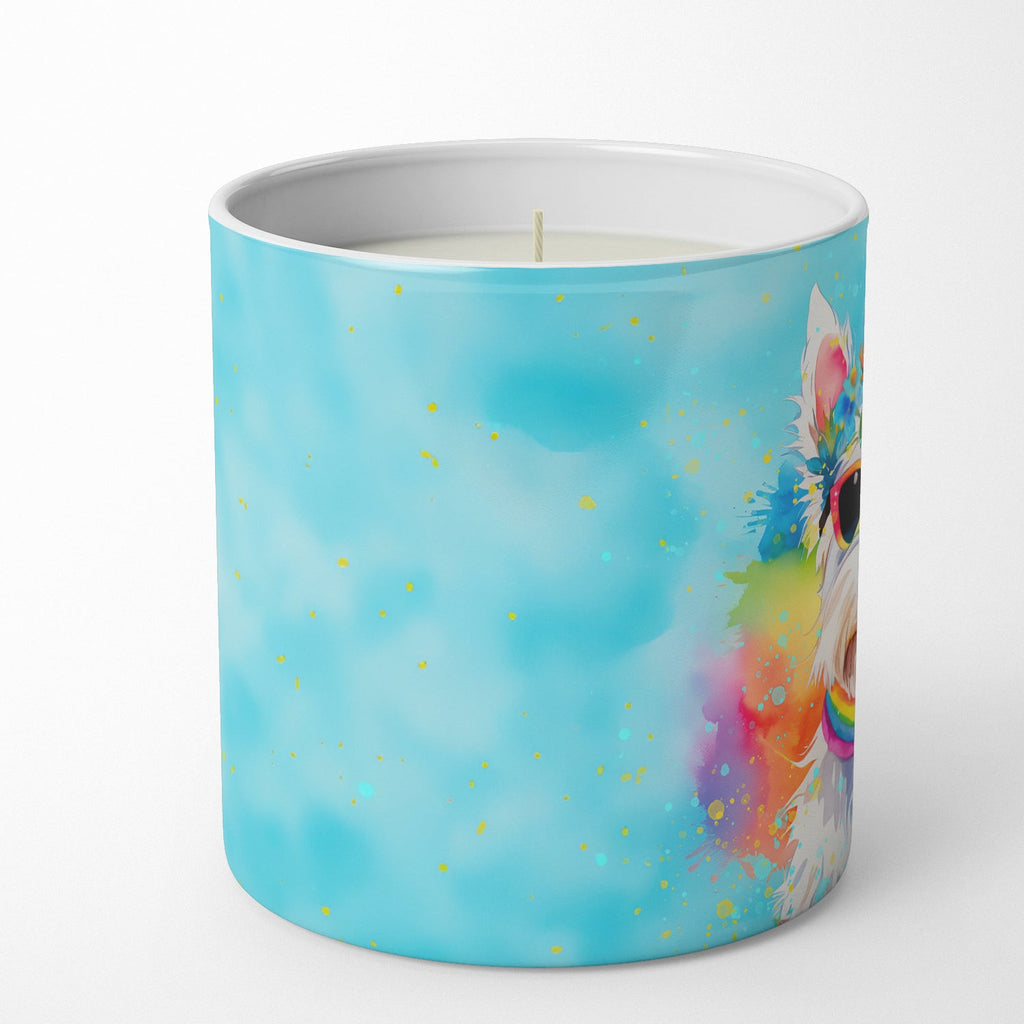 Westie Hippie Dawg Decorative Soy Candle Nature Soy Wax Essential Oil Home Decor Ideal for Bedroom Kitchen Bath Office Gift, 10 oz