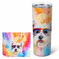 Westie Hippie Dawg Stainless Steel Skinny Tumbler 20 oz Vacuum Double Walled Reusable Insulated Travel Cup