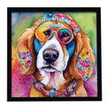 Hippie Dawg Framed Metal Print Bathroom, Kitchen, Office, Home Decor Wall Art Ready to Hang, Square, 8X8