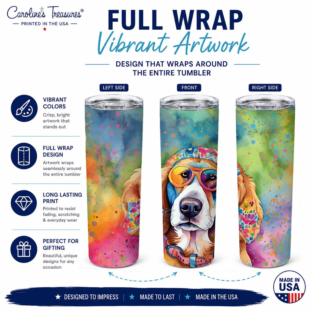 Hippie Dawg Stainless Steel Skinny Tumbler 20 oz Vacuum Double Walled Reusable Insulated Travel Cup