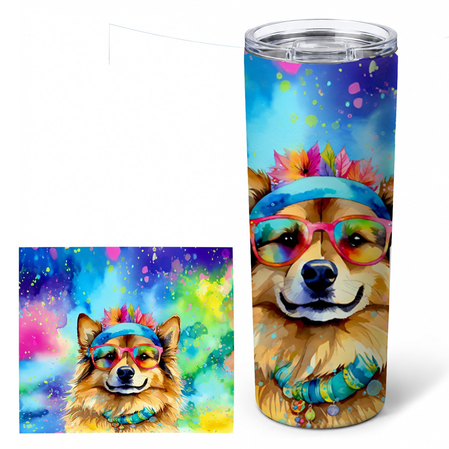 Hippie Dawg Stainless Steel Skinny Tumbler 20 oz Vacuum Double Walled Reusable Insulated Travel Cup