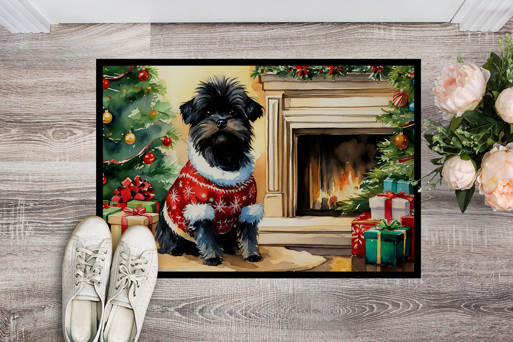 Affenpinscher Cozy Christmas Doormat Indoor Outdoor 24H X 36W Front Door Mat Rugs for Entryway, Non Slip Washable Low Pile,
